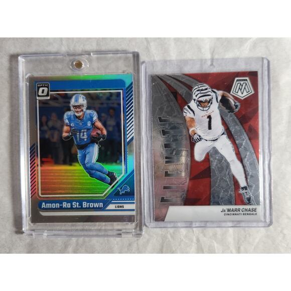 NFL Panini Wide Receiver Lot of 6 Featuring Ja'Marr Chase NM In Protectors - Picture 2 of 5